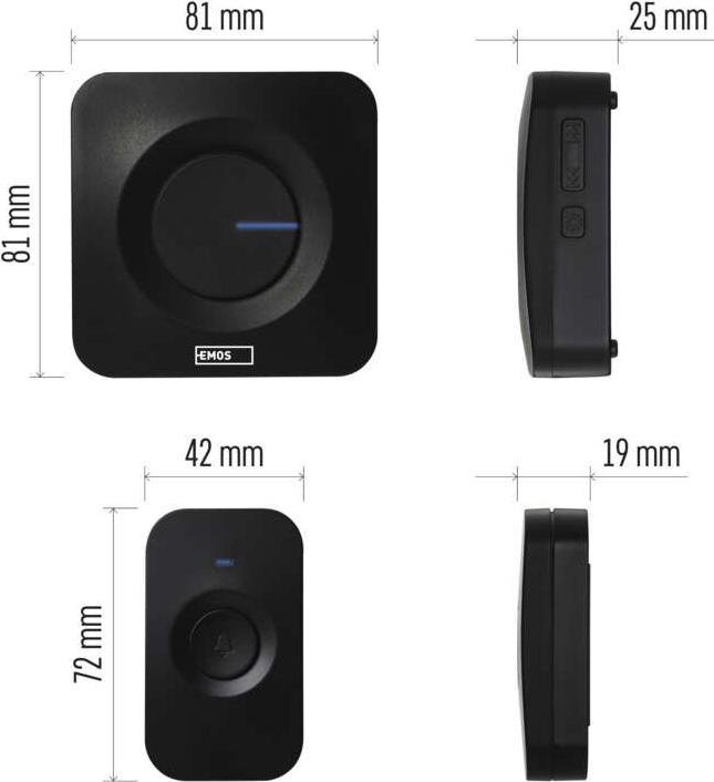 Produktbild Emos Drahtlose Türklingel (Funk 433-Mhz)