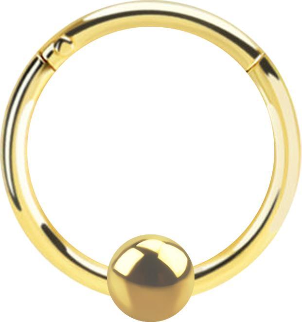 Image du produit Star Piercing Micro anneau segment pliable doré avec boule (sans laiton, Argent sterling 925)