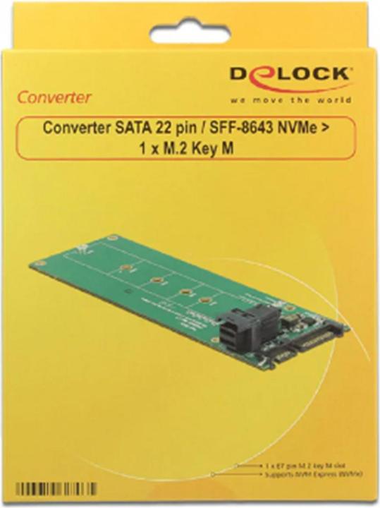 Produktbild Delock Konverter SATA 22P>M.2 NGFF Key M