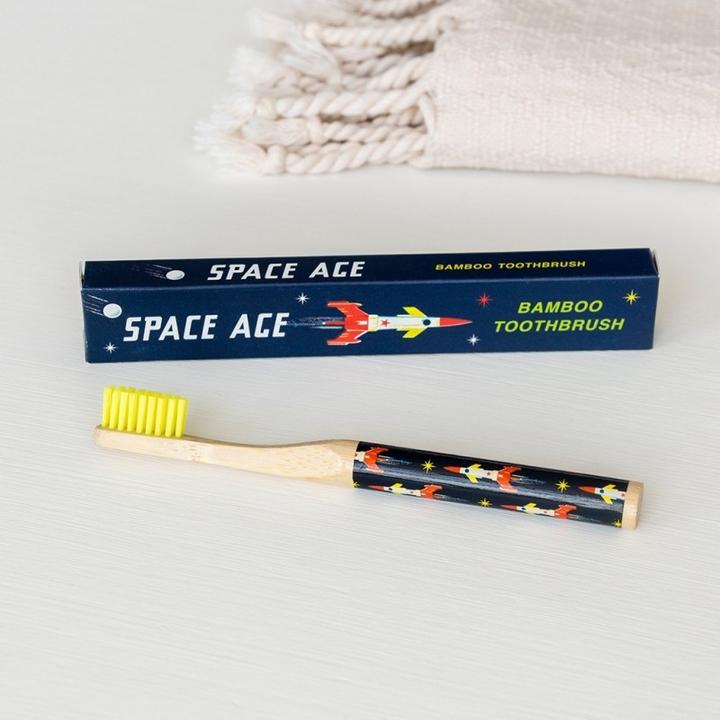 Rex London Bambuszahnbürste für Kinder, Space Age (Mittel)