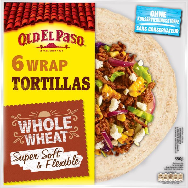 Old El Paso Whole Wheat Tortillas 6 Stück (360 g)
