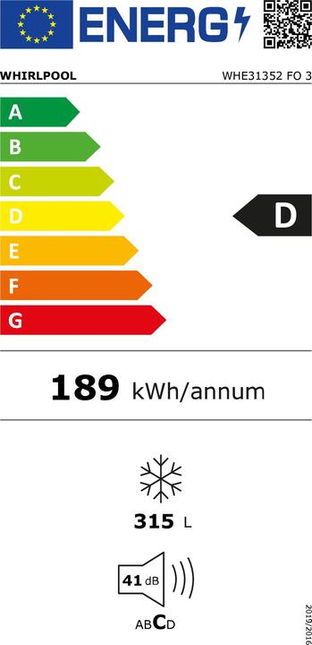 Energy Label Whirlpool WHE31352 FO 3 (Stand-alone, 315 l)