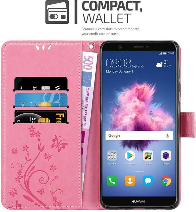 Image du produit Cadorabo Couverture du livre de fleurs (Huawei Enjoy 7S, Huawei P Smart (2018))