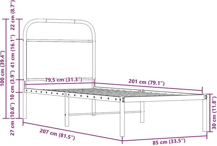 Produktbild VidaXL Bettgestell ohne Matratze (80 x 200 cm)