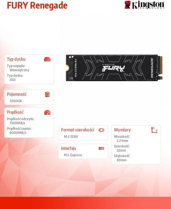 Actual product image Kingston FURY Renegade (1000 GB, M.2 2280)