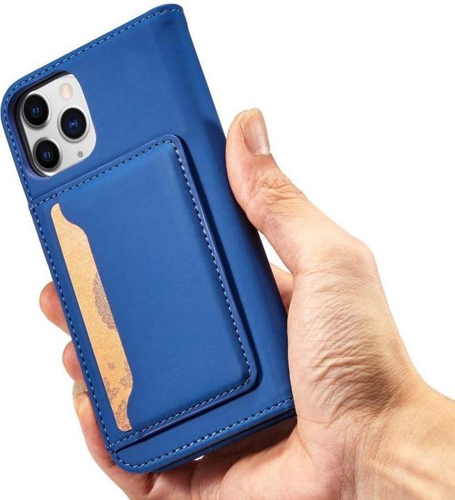 Immagine prodotto Hurtel Custodia a calamita per iPhone 12 cover portafoglio porta carte blu (Apple iPhone 12)