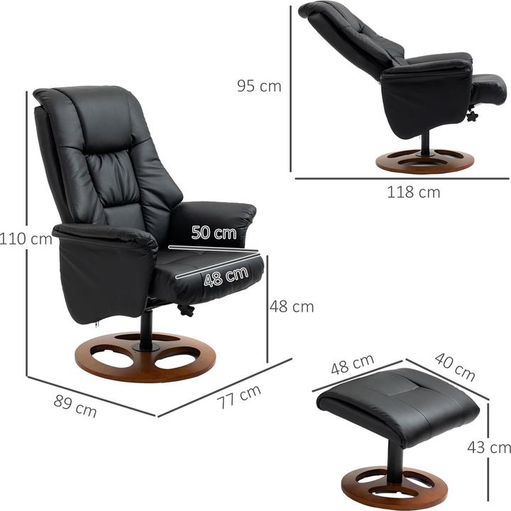Actual product image Homcom Relaxing armchair with footstool