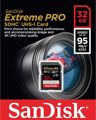 Produktbild SanDisk Extreme Pro SDHC U3 (32 GB, SDHC, U3, UHS-I)