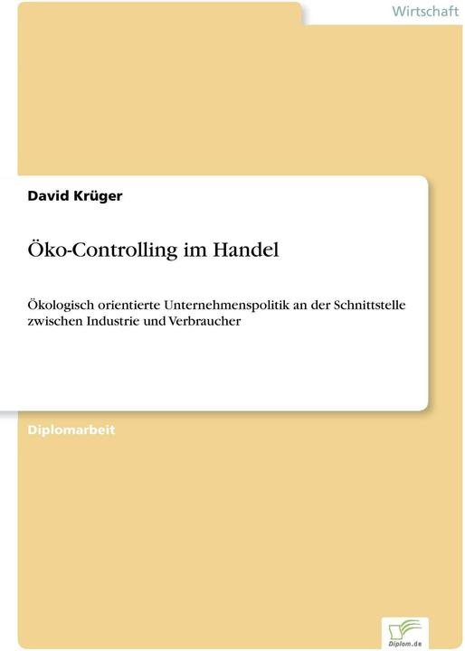 Produktbild Öko-Controlling im Handel (Deutsch, David Krüger, 1998)
