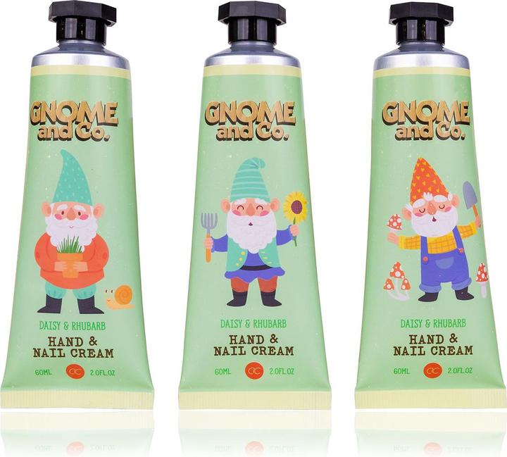 Immagine prodotto Accentra Crema mani e unghie GNOME & CO. in tubo, 60ml, 3 motivi assortiti, fragranza: margherita e (60 ml)