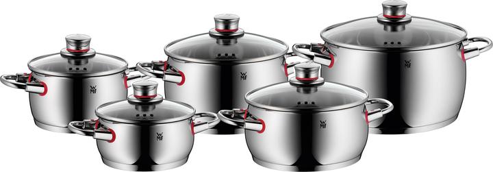 WMF Topfset Induktion Kochtopfset 5tlg Glasdeckel QualityOne Edelstahl (20 cm, Bräter + Schmortopf, Kochtopf)