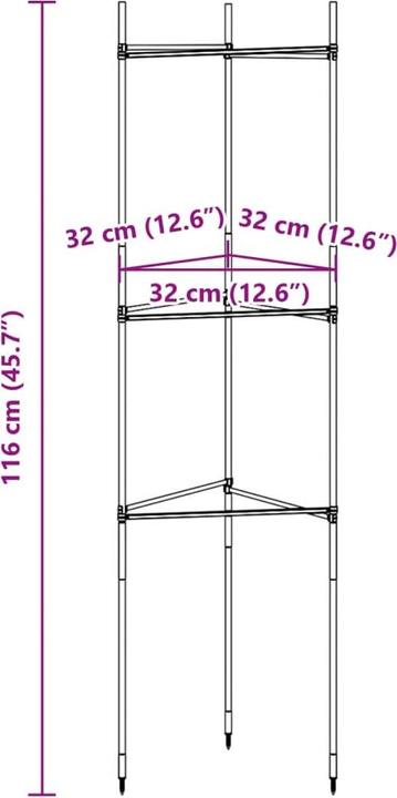 Produktbild VidaXL Tomatenkäfig 2 Stk. 116 cm und PP