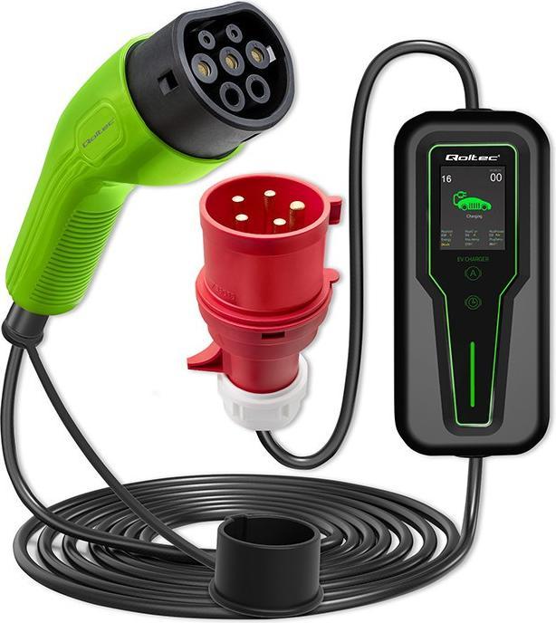 Produktbild Qoltec Mobiles Ladegerät (Typ 2, 11 kW, 16 A, CEE16 rot)