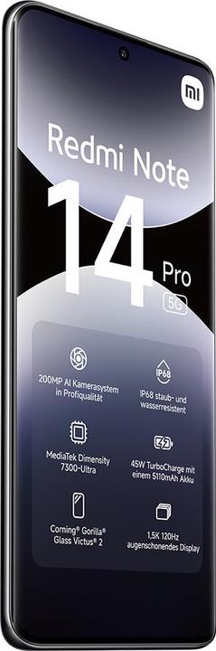 Actual product image Xiaomi Redmi Note 14 Pro 5G (512 GB, Midnight Black, 6.67", Dual SIM, 200 Mpx, 5G)