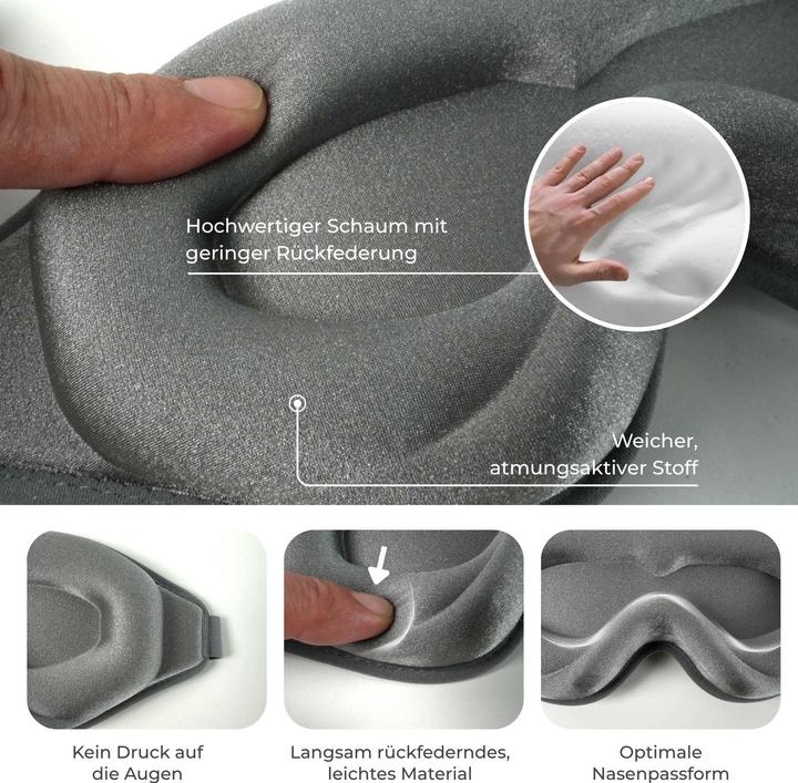 Immagine prodotto Hermex 3D Schlafmaske Augenmaske Schlafbrille Nachtmaske Maske (Maschera sonno)