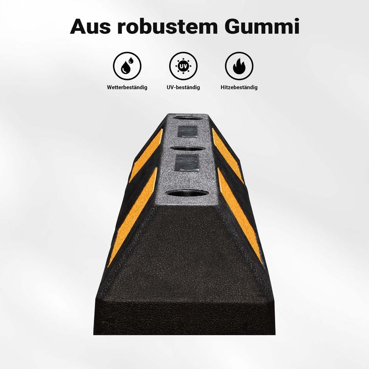 Produktbild Wiltec Radstopper 90x15x10cm 2x Einparkhilfe Gummi Anfahrschutz Parkhilfe Garage