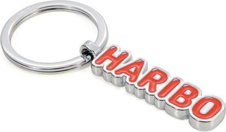 Troika Schlüsselanhänger Haribo Logo Rot, Silber