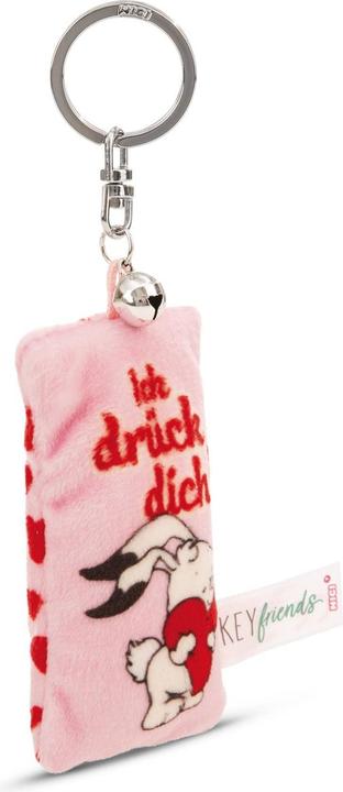 Magni NICI Schlüsselanhänger Mini Plüschkissen Ich drück dich! mit Glöckchen 8cm