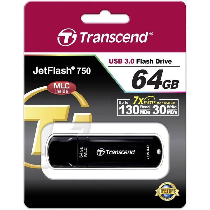Produktbild Transcend 64GB JETFLASH 750, USB 3.0 (64 GB, USB-A)