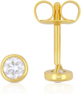 Muau Ohrstecker Zargen-Fassung (750/18K Gelbgold)