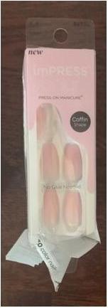 Immagine prodotto KISS Chiodi autoadesivi imPRESS Colour MC Pink Dream 30 pezzi (L) (Unghie artificiali, Sogno Rosa)
