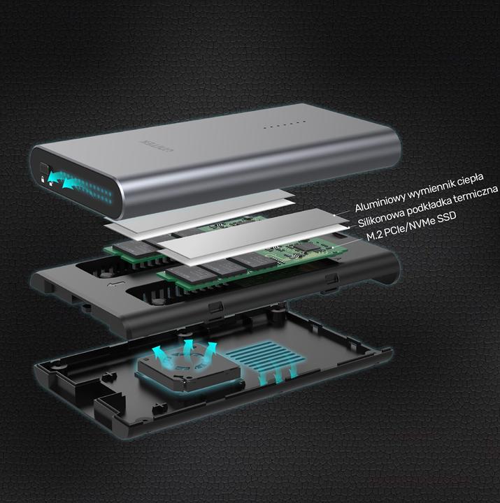 Produktbild Unitek OBUDOWA NA DYSK/KLONOWANIE 2XM.2, PCIE/NVME (M.2 2280, M.2 2260, M.2 2242)
