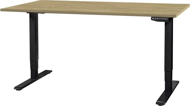 Produktbild Contini höhenverstellbarer Bürotisch 1.4x0.8m Eiche / Gestell schwarz