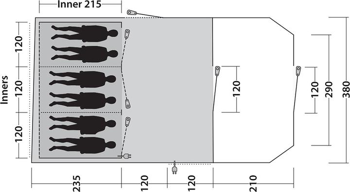 Produktbild Outwell Carolina 6 (Tunnelzelt, 17.30 kg, 6 Personen)