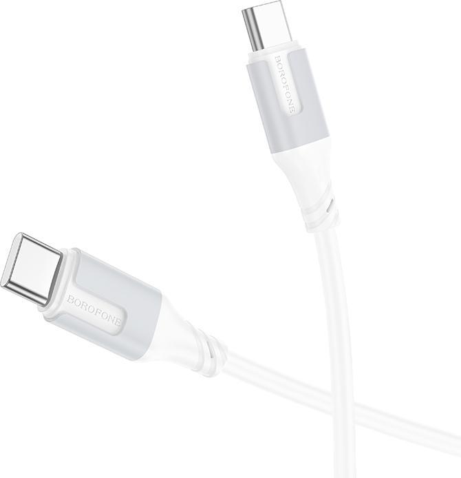 Borofone USB-C to USB-C Kabel BX101 Creator, 60W, 3A, 1m, Weiss (1 m, 60 W)