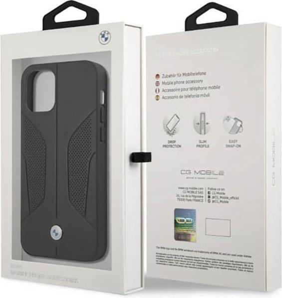 Image du produit BMW Étui BMHCP12MRSCSK iPhone 12/12 Pro 6,1" czarny/black hardcase Leather Perforate Sides (Apple iPhone 12)
