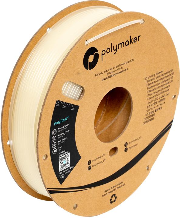 Image du produit Polymaker Polycast PVB Natural 1.75mm 750g (PVB, 1.75 mm, 750 g, Beige)