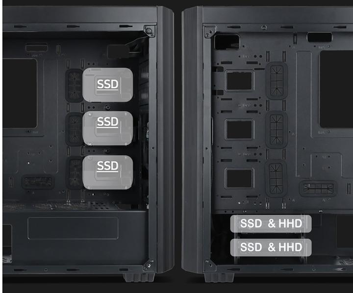 Actual product image Gembird Fornax K500 ATX Computer Case Midi Tower Black (mATX, ITX, ATX, E-ATX)