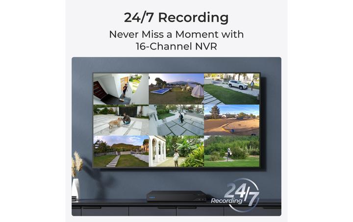 Actual product image Reolink NVS16-8MB8 - 4K Security System, 16-Channel NVR, 24/7 Recording, Person/Vehicle/Animal Detection (3840 x 2160 pixels)