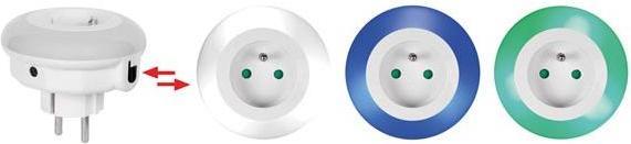 Actual product image Perel LED Night Light With Socket - Pin Earth