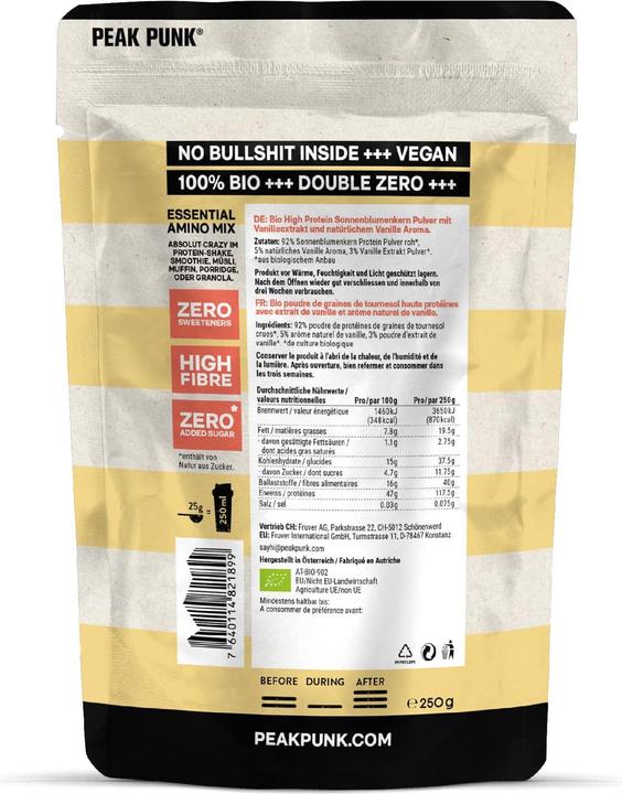 Produktbild Peak Punk Bio Protein Shake (Vanille, 1 Stk., 250 g)