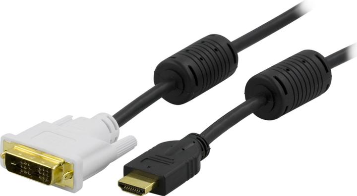 Actual product image Deltaco HDMI to DVI cable Full HD a60Hz 0.5m black/white (0.50 m, HDMI)