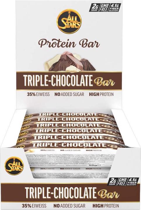 Actual product image All Stars Protein Bar (18 x 50g) (Triple Chocolate, 18 pcs., 900 g)