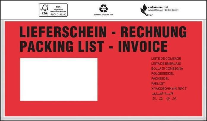 Transpak Trans-pak Dokumententaschen Premium 240 x 110 mm rot DIN lang