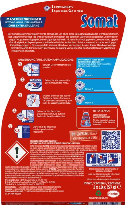 Actual product image Somat Duo machine cleaner (Tabs, 3 Washing cycles)