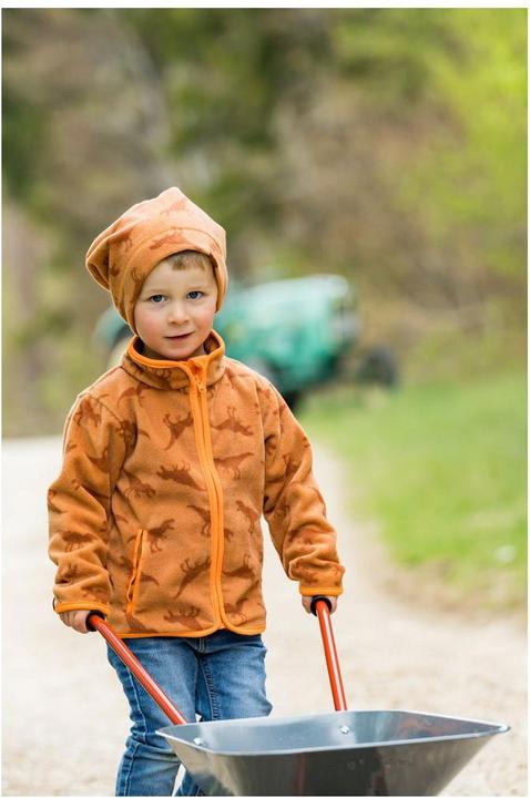 Produktbild Playshoes Mütze Fleece-Beanie Dinos Ocker Gr. 49 (49)