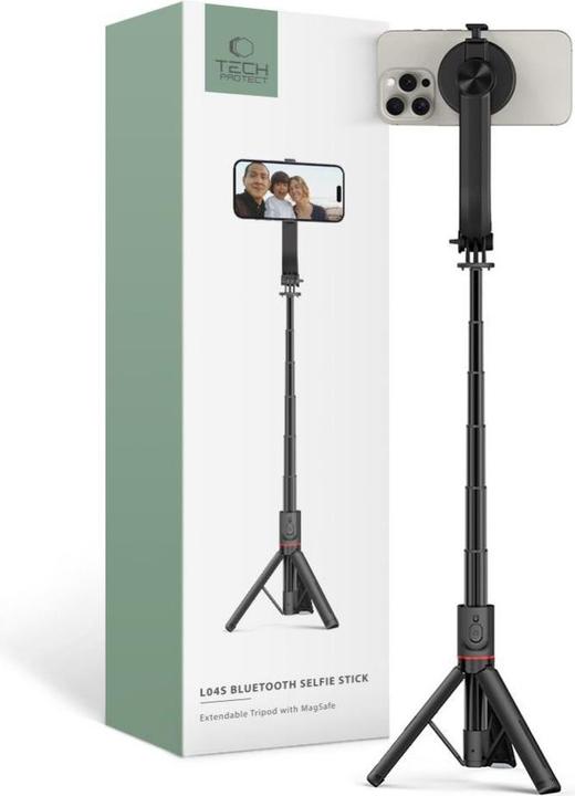 Produktbild Tech-Protect L04S Bluetooth selfie stick with tripod up to 95cm and 360 head - black