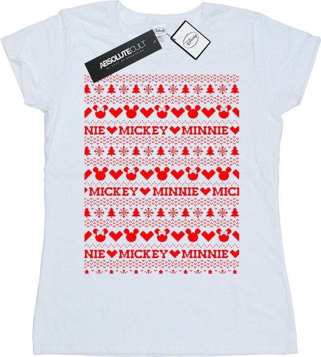 Disney Mickey And Minnie Christmas Fair Isle TShirt (XL)