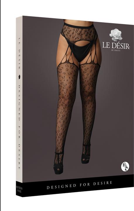 Produktbild Le Désir Suspender Leopard Pantyhose - OSX (Plus Size)