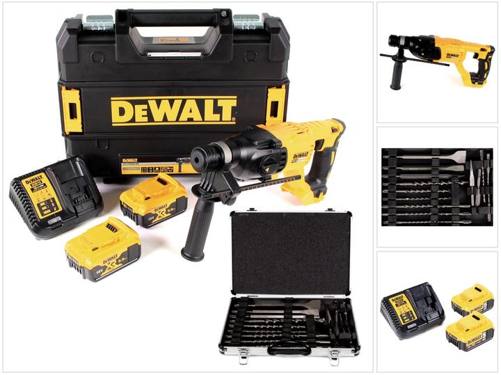 Productafbeelding DeWalt DCH 133 P2 Accu combihamer 18V 2,6J SDS plus Brushless + 2x accu 5,0Ah + lader + TSTAK (Oplaadbare batterij)