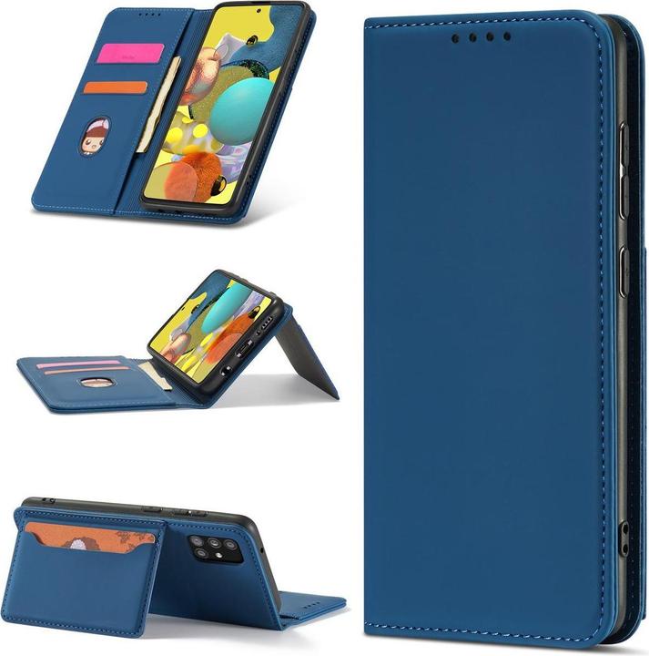 Produktbild Hurtel Magnetkartenetui für Xiaomi Redmi Note 11 Pro Pouch Card Wallet Kartenhalter Blau (Xiaomi Redmi Note 11 Pro)