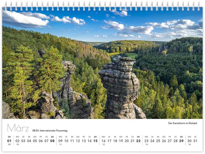 Produktbild Kalender Schsische Schweiz kompakt 2026 (21 x 15 cm, Deutsch)