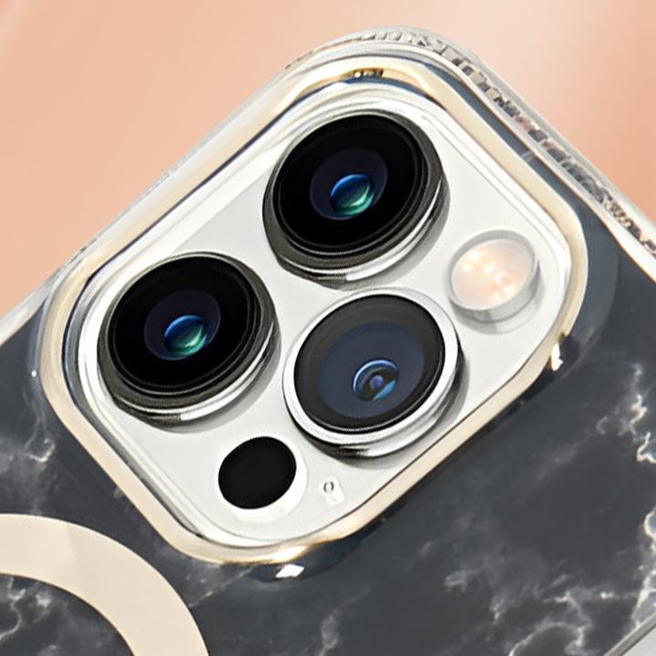 Image du produit Guess Zestaw GUBPP14LHMEACSK Étui+chargeur iPhone 14 Pro 6,1" czarny/black hard case Marble MagSafe (Apple iPhone 14 Pro)