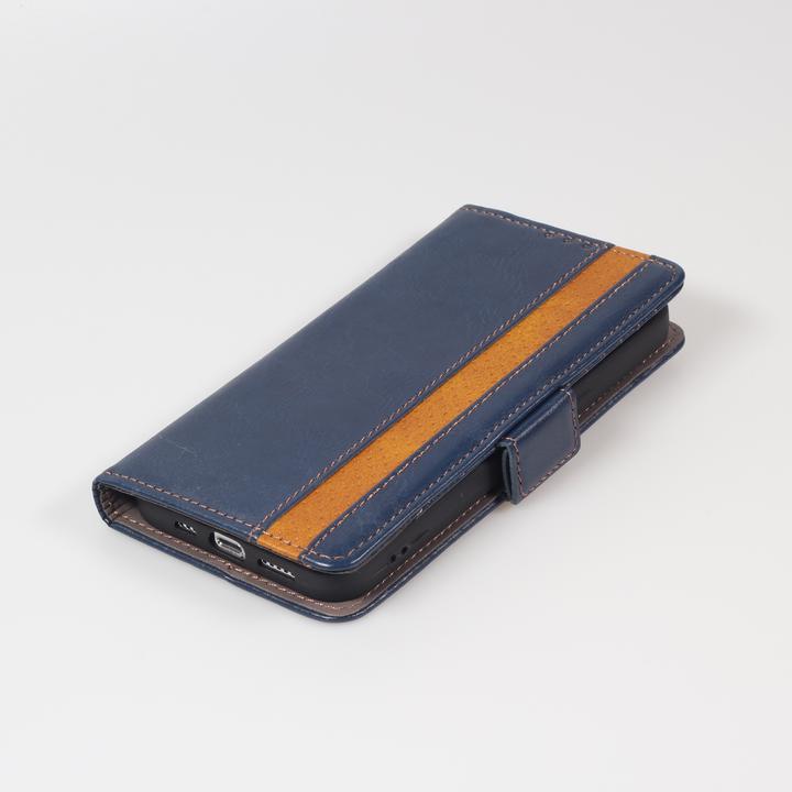 Image du produit PhoneLook Etui cuir Flip Wallet en cuir véritable avec stripe design et compartiment à cartes (Apple iPhone 15 Pro)
