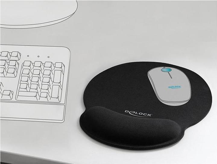Actual product image Delock Mouse pad with palm rest round black (S)