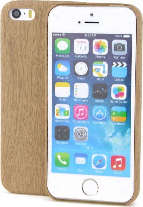 Produktbild König Design Apple iPhone 5 / 5s / SE TPU Handy Hülle Holz Optik Schutz Case Bambus Cover Neu (Apple iPhone 5)